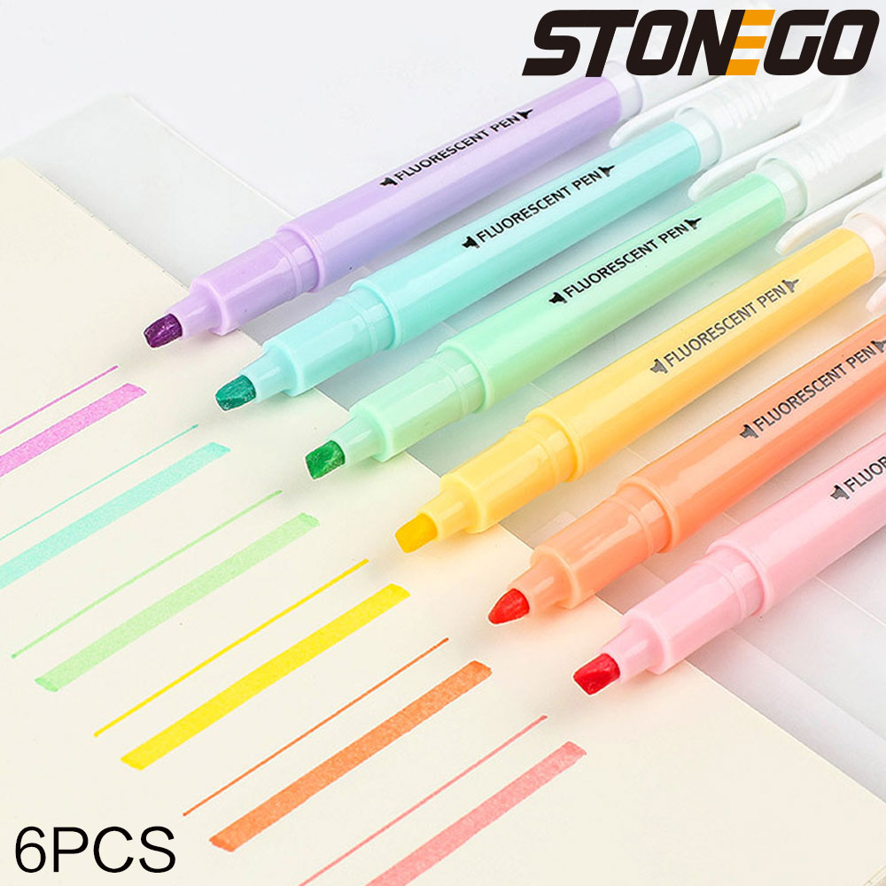 Highlighter Set Pastel - STONEGO-Ensemble de surligneurs à pointe pour