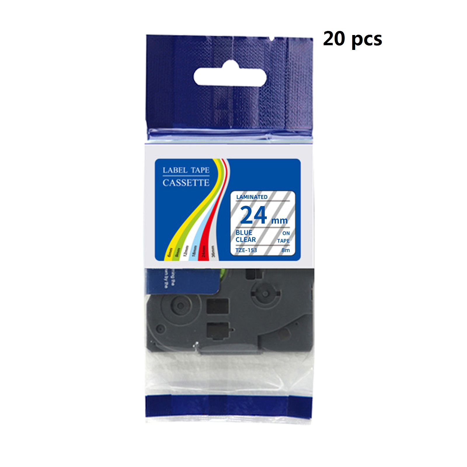 Label Printer Tape - Lot de 20 rubans d'étiquettes laminés