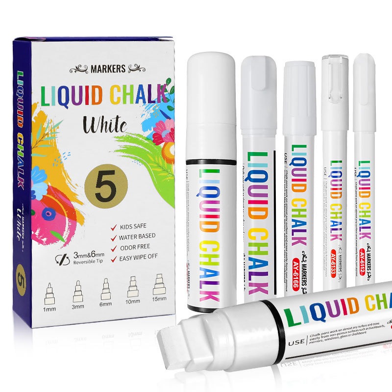 Correction Fluid White - 5 pièces/ensemble marqueurs à craie blanche