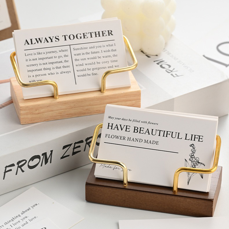 Desk Name Plate - Porte-cartes de visite en bois, support