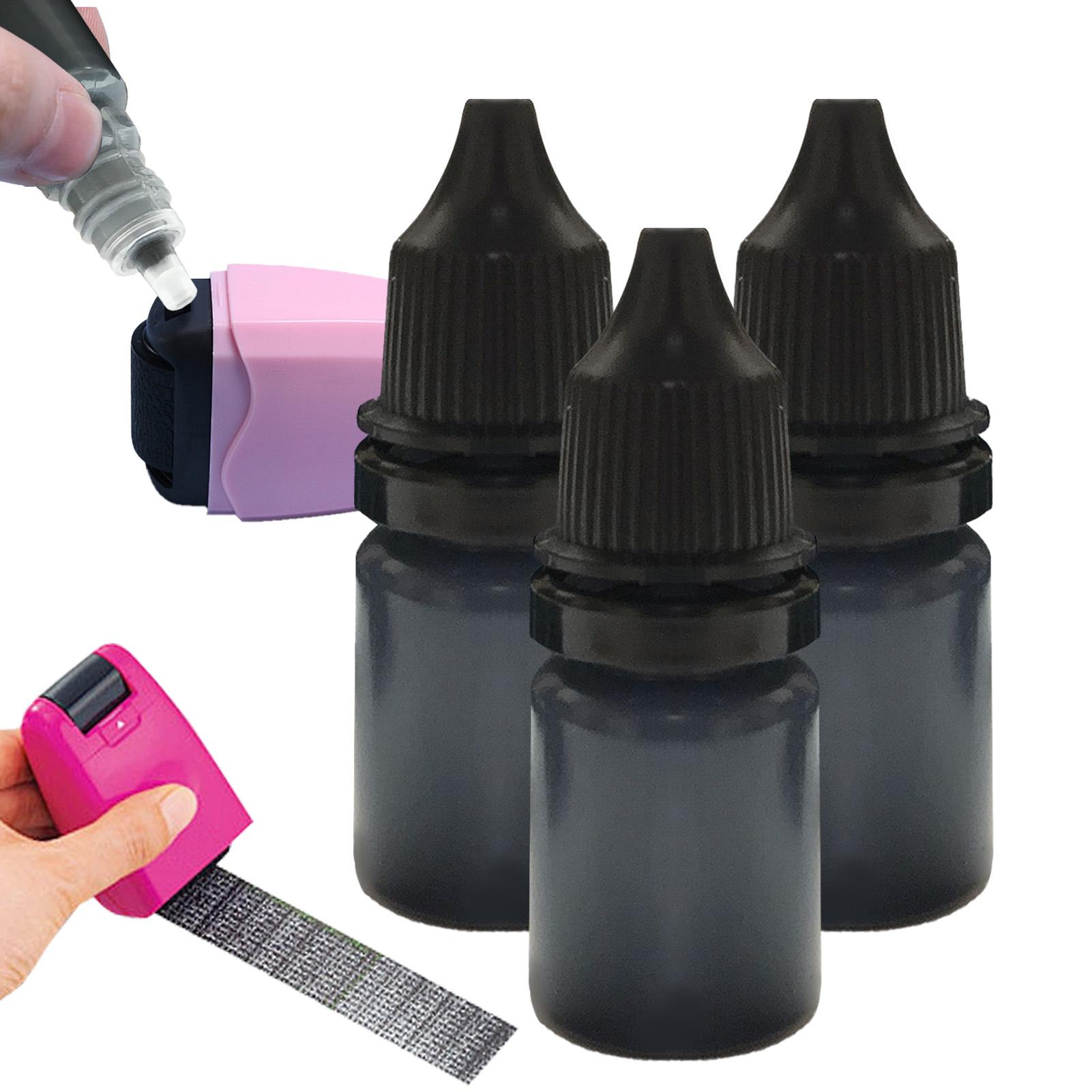Self Inking Stamp - Encre noire pour tampon, 3 pièces/ensemble,