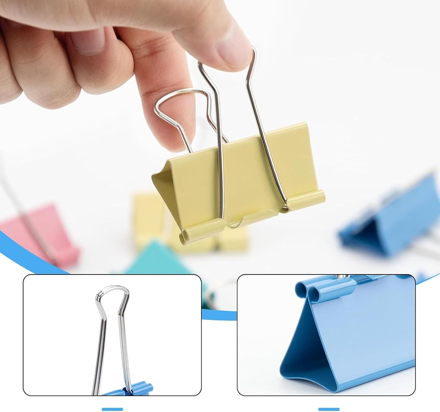 Clips pliables, 40 clips à pap - Binder Clip Assorted avis et prix
