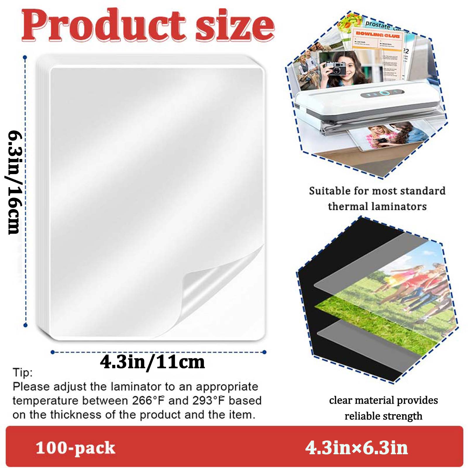 100 pochettes de plastificatio - Document Laminator Pouch avis et prix