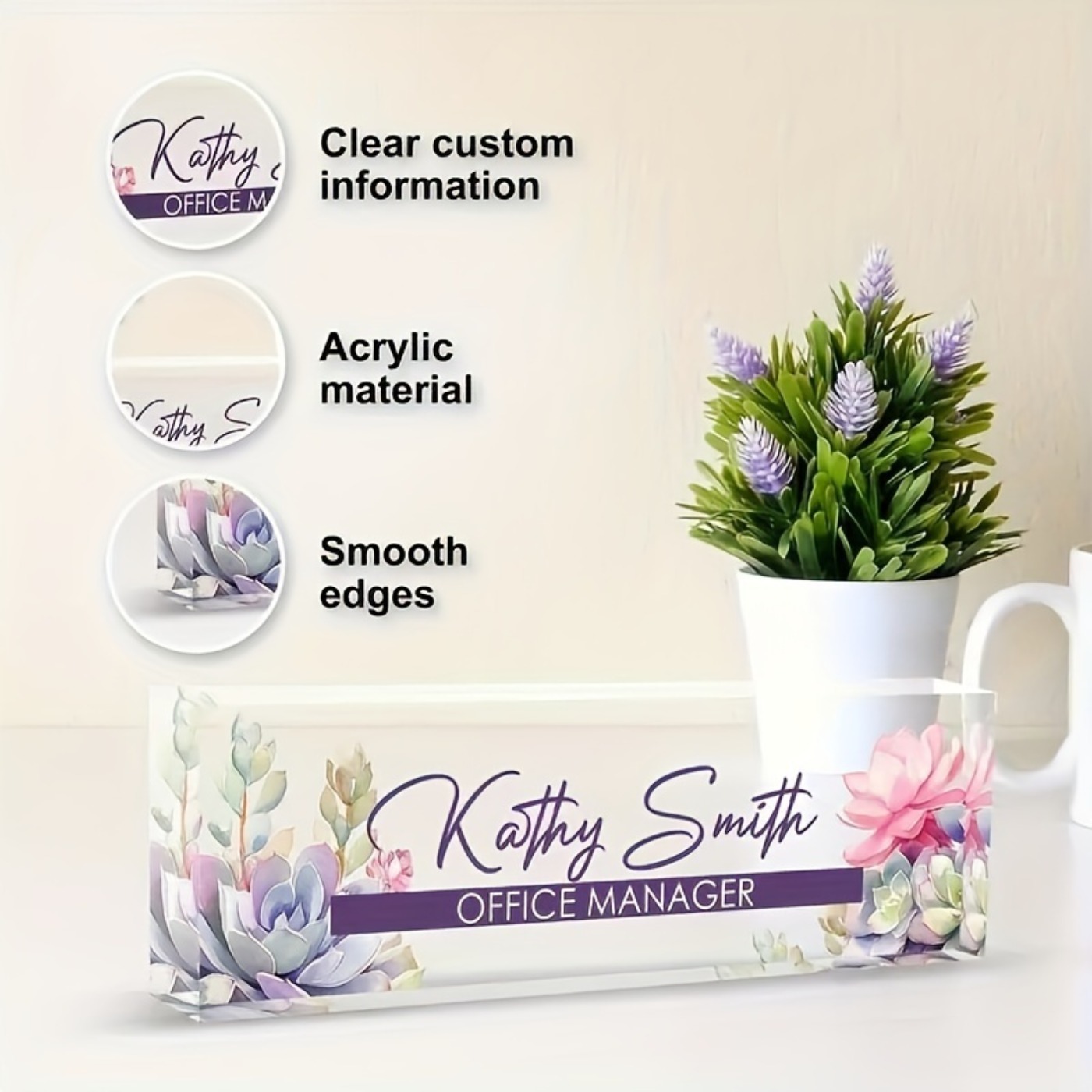 Plaque de nom de bureau en acr - Desk Name Plate avis et prix